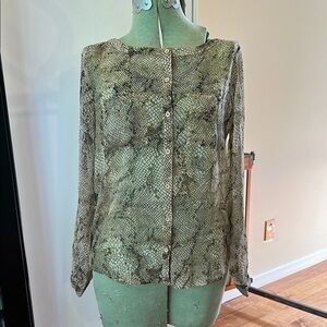 Ecote Urban Outfitters Snakeskin print sheer blouse